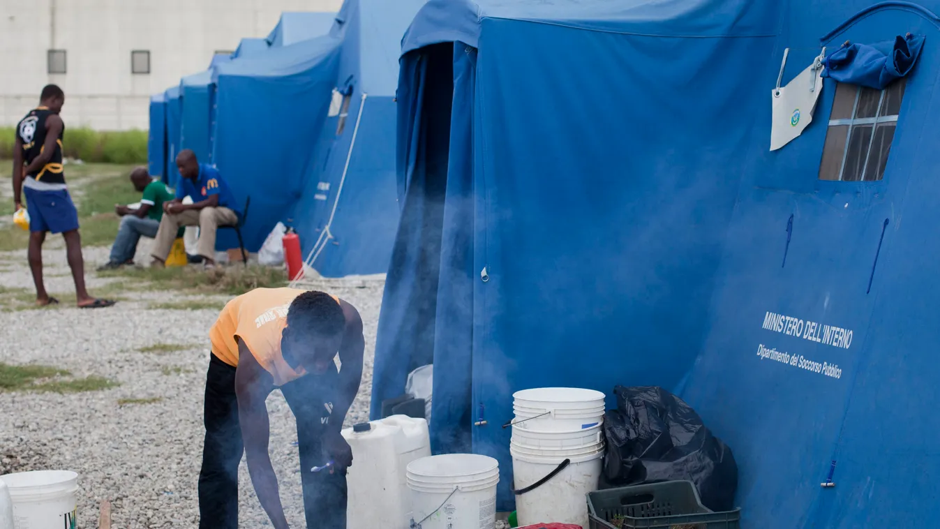 The tent city in San Ferdinando near Rosarno which shelters