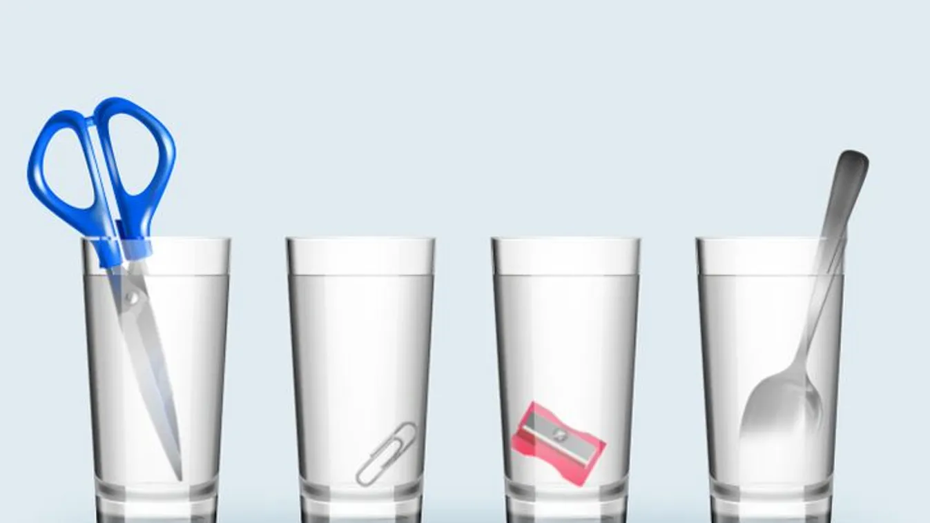 Egy gyors fejtörő: melyik pohárban van több víz?