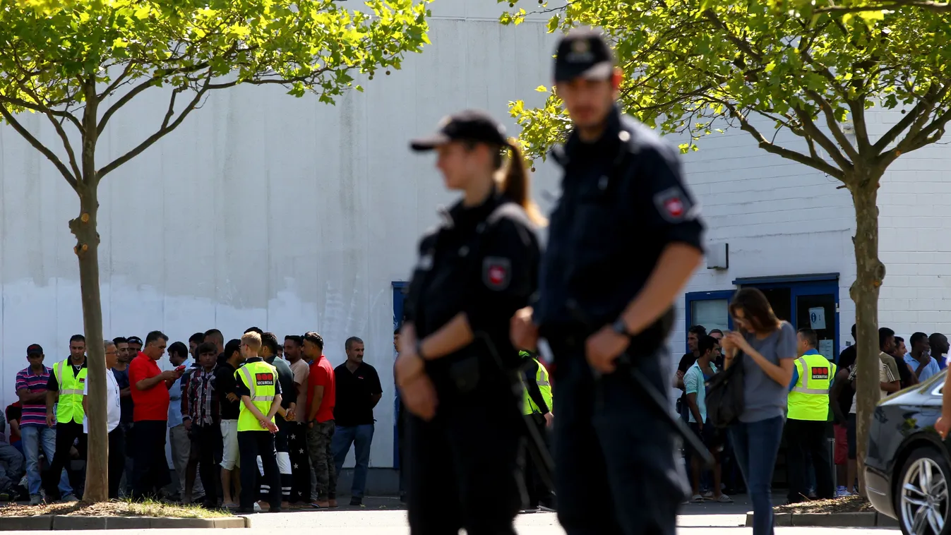 German Chancellor Angela Merkel visits asylum shelter in Dresden