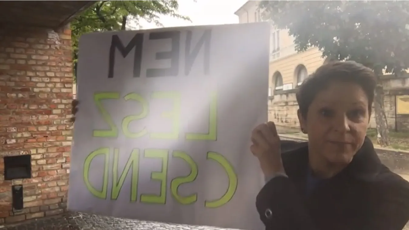 Szél Bernadett táblával tüntetett: üzenete a visszájára fordult