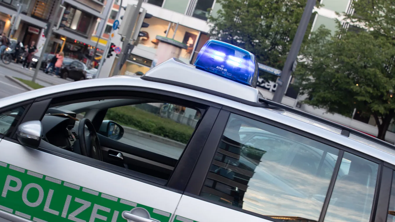 Police Cars With Blue Light