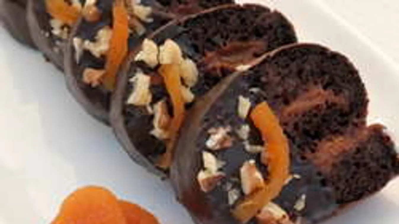 Cukormentes sárgabarackos csokitekercs