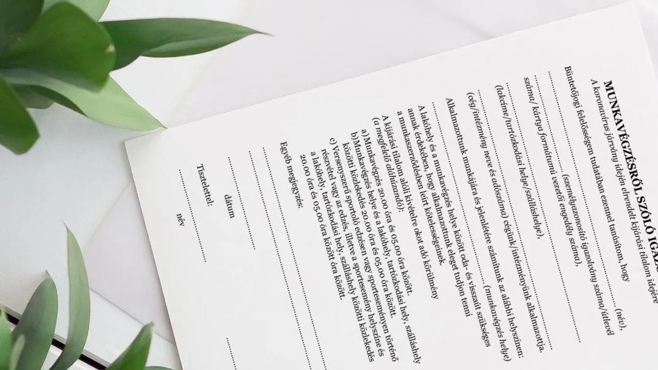 Innen töltheted le a kijárási tilalom alatti munkavégzéshez az igazolást