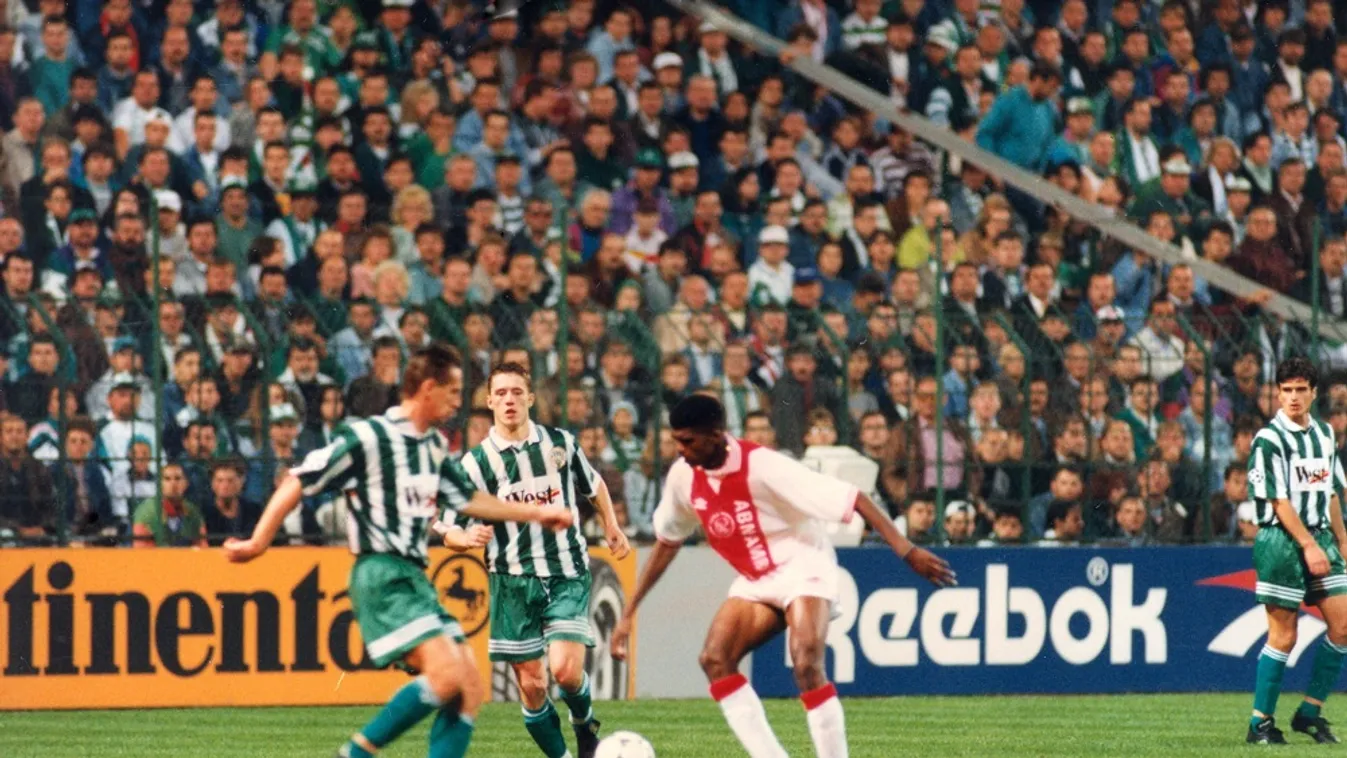 Kuznyecov (balra) és Kanu a Fradi 1995-ös, Ajax elleni BL-meccsén
