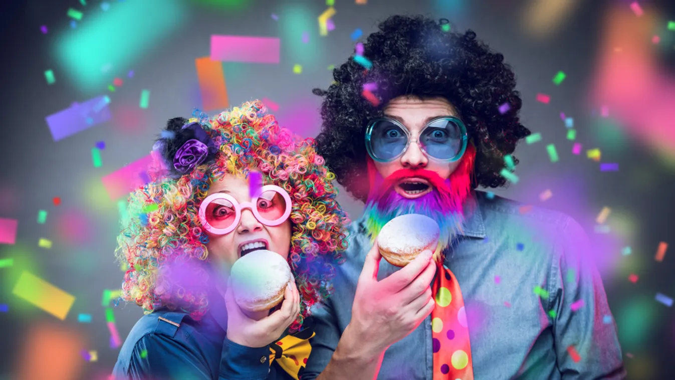 Portrait,Of,Party,Men,And,Woman,In,Wig,And,Glasses