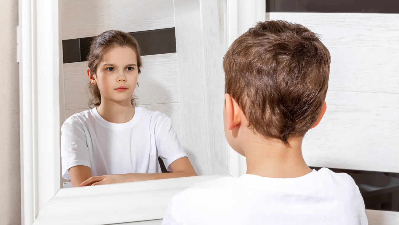 Reflection,Of,A,Boy,In,The,Mirror,By,A,Girl.