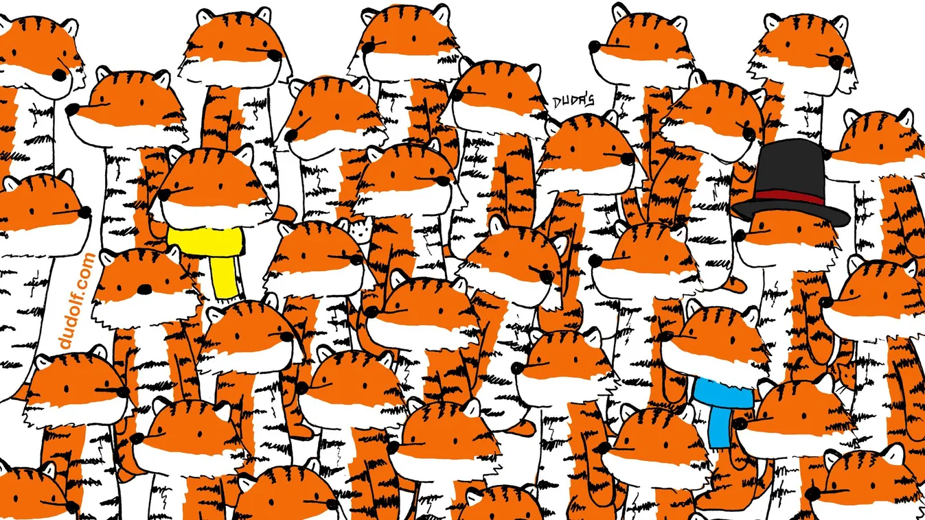 Idegtépő feladvány: Te megtalálod a cicákat a tigrisek között?