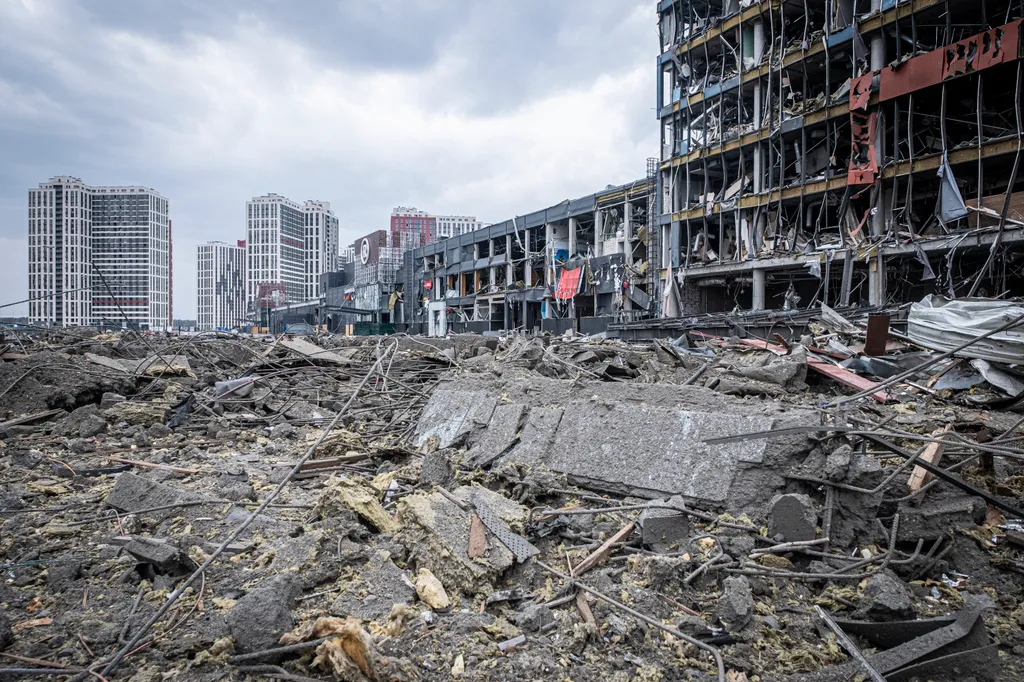 Shelling Of The Podil District Of Kiev, The Capital Of Ukraine