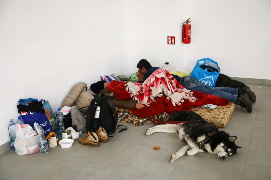 Az ukrán-lengyel határon egy szupermarketből lett menekültszállás