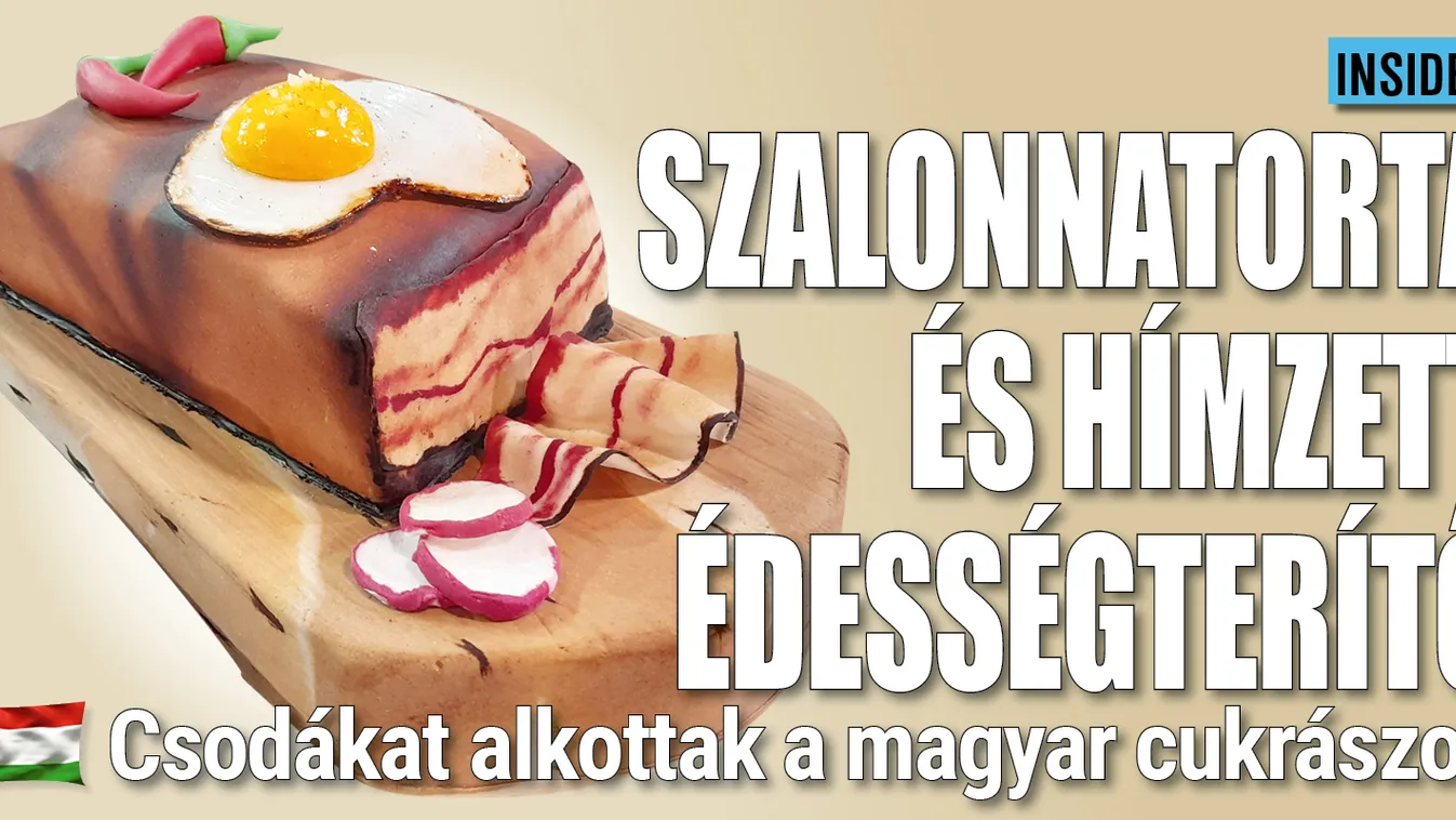 Szalonnatorta és hímzett édességterítő a magyar cukrászoktól