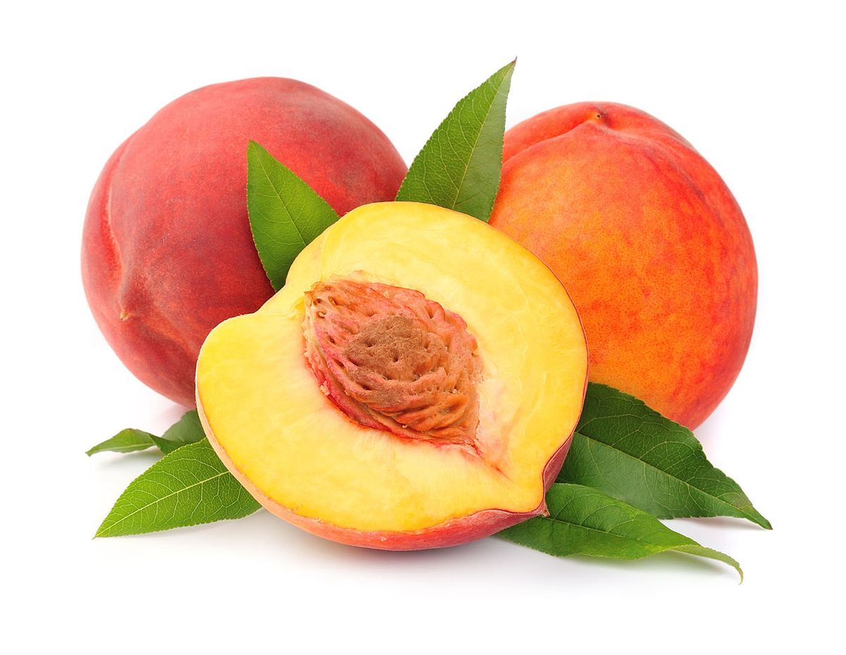 Peach,On,A,White,Background