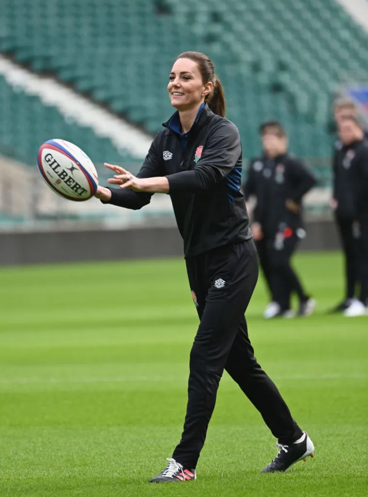 The Duchess of Cambridge Joins England Rugby Training Session