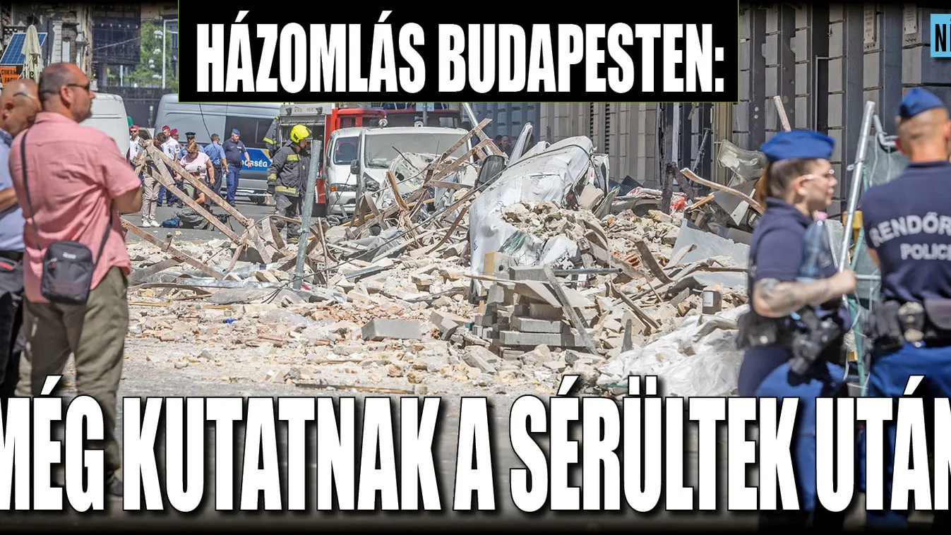 Belvárosi épületomlás: súlyosan megsérült a fiatal nő