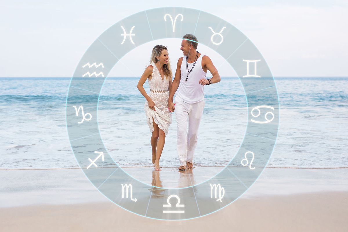 Happy,Couple,With,Perfect,Zodiac,Sign,Match,And,Love,Compatibility
