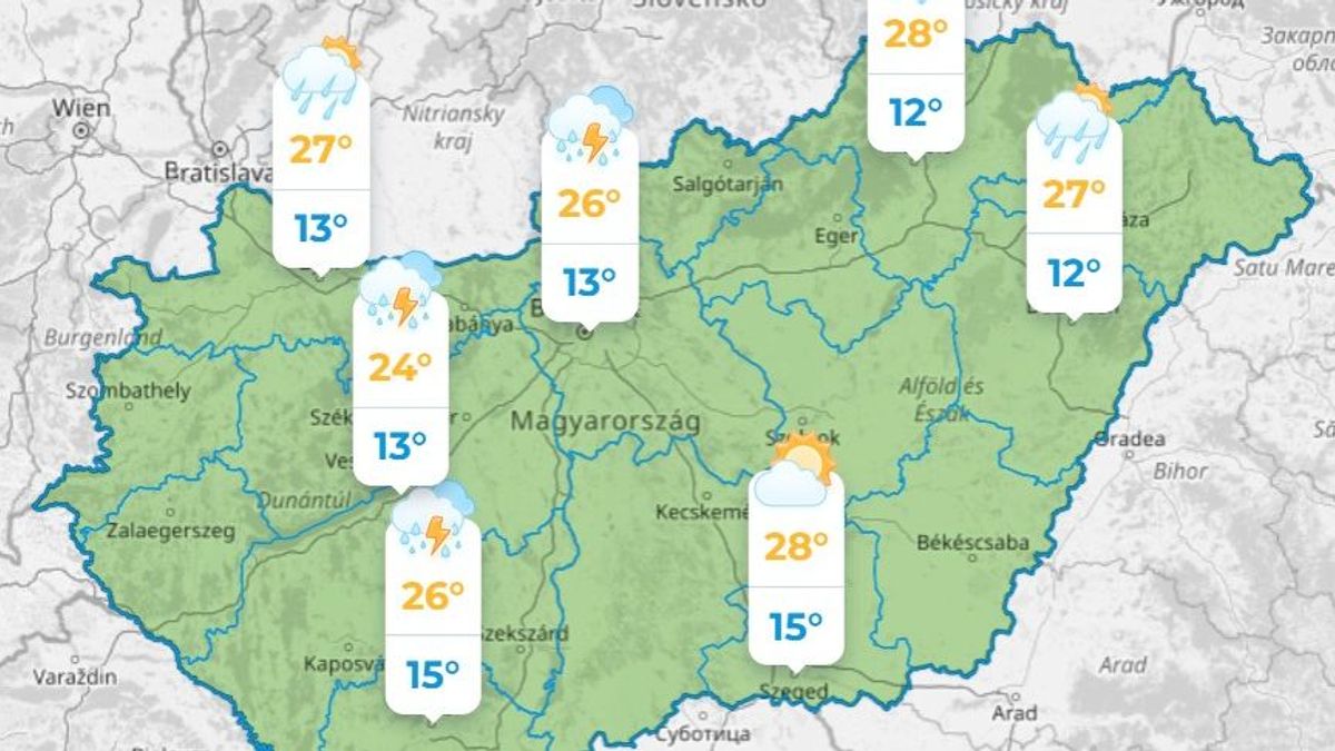 Heves zivatarok és jégeső közelít, nem lesz menekvés