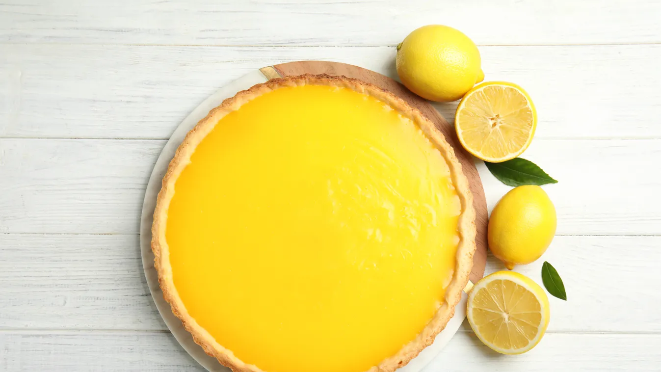 Delicious,Homemade,Lemon,Pie,And,Fruits,On,White,Wooden,Table,