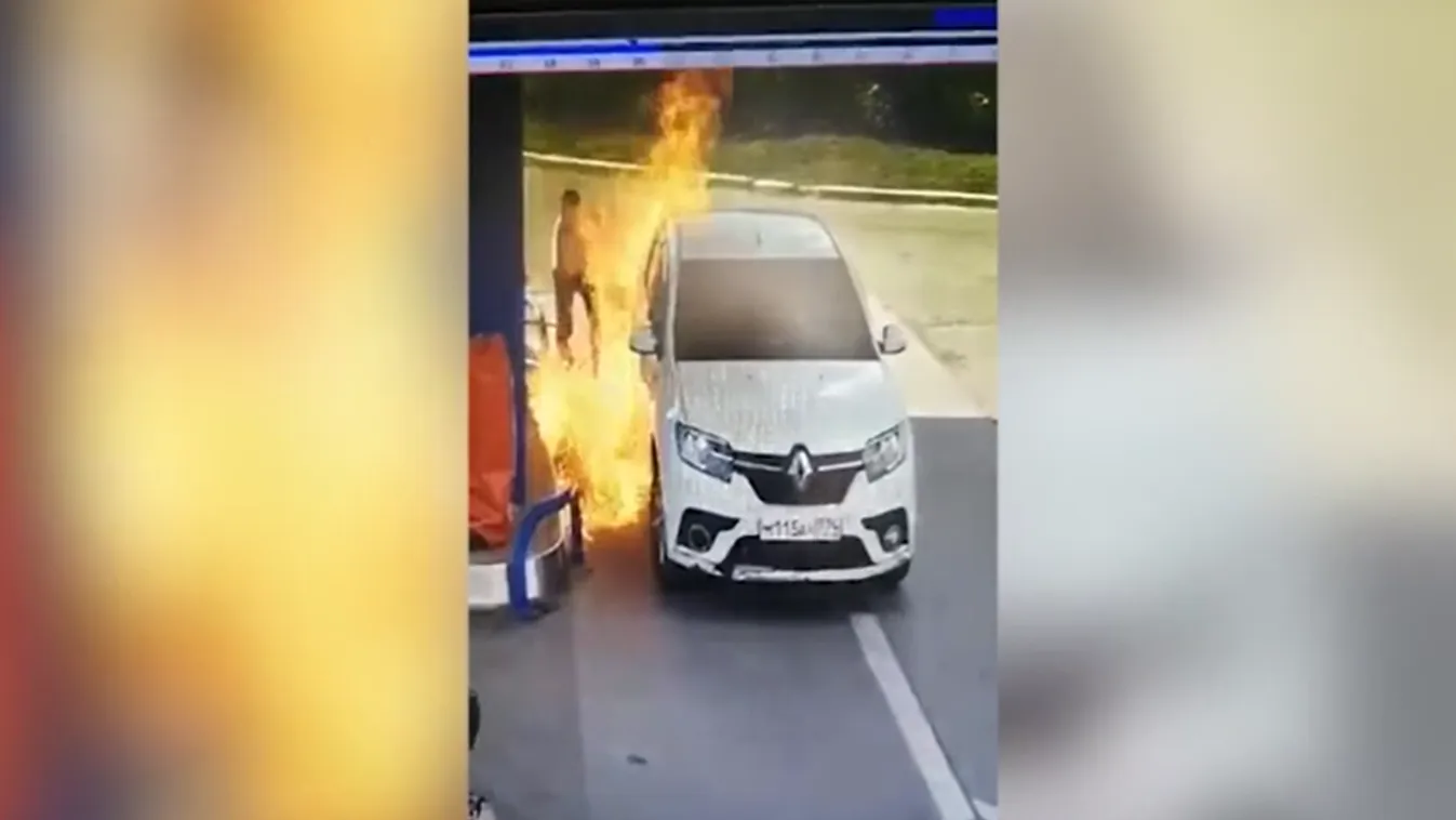 Tűz a benzinkúton: saját magát és kocsiját is felgyújtotta