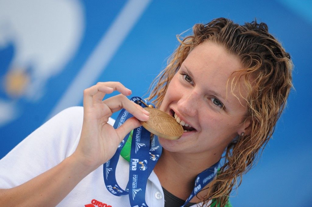 Hosszú Katinka a 2009-es római vb-n két bronzérem mellett nyerte meg az első vb-aranyát