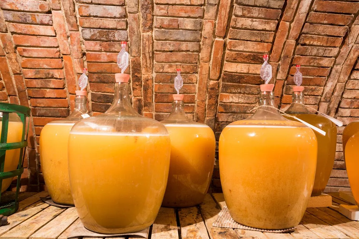 Wine,Fermentation,Process,In,Wine,Carboys.,Grape,Must.,Wine,On