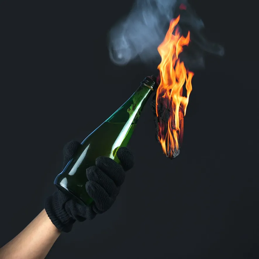 Molotov,Cocktail,In,Activist,Hand