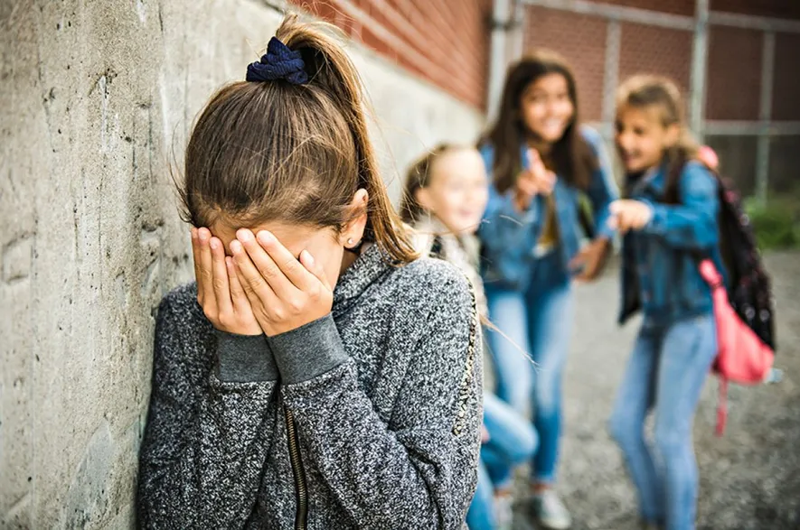 A,Sad,Girl,Intimidation,Moment,On,The,Elementary,Age,Bullying