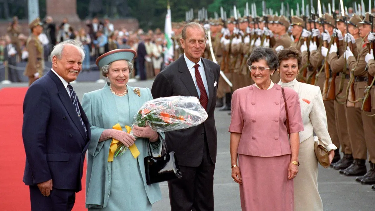 II. Erzsébet; Göncz Árpád; Fülöp; Göncz Árpádné