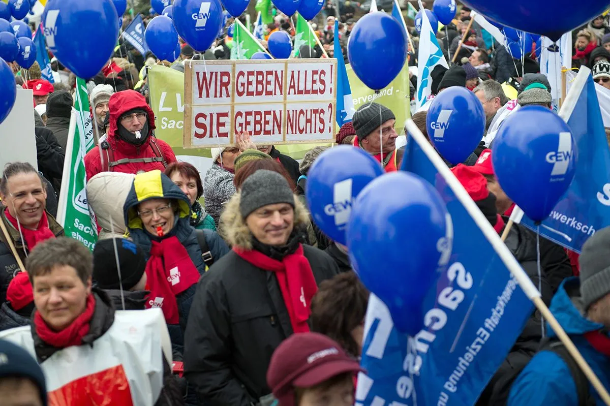 Warning strike of public servants in Dresden