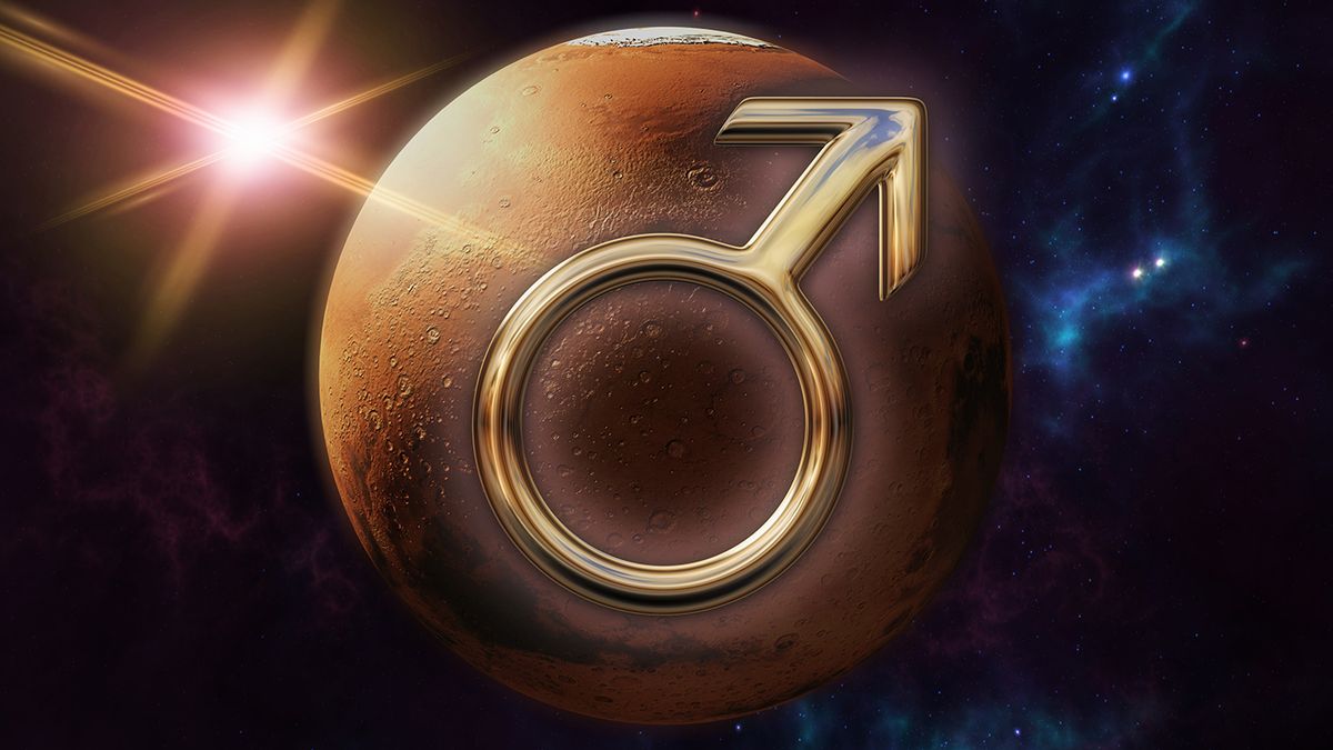 Mars,Zodiac,Horoscope,Symbol,And,Planet.,3d,Rendering