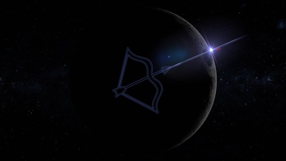 New,Moon,In,Sagittarius,3d,Rendering,Illustration