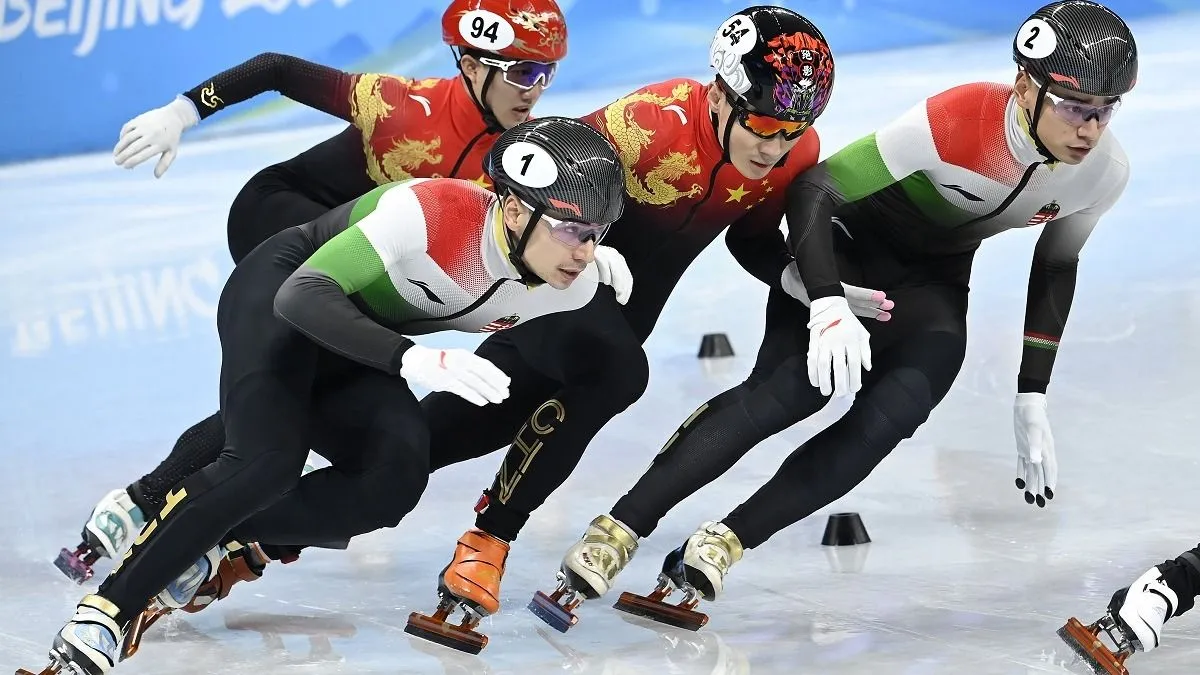 Liu Shaolin (jobbra) és Shaoang (balra) a pekingi téli olimpián még magyar színekben versenyeztek a kínai riválisaikkal