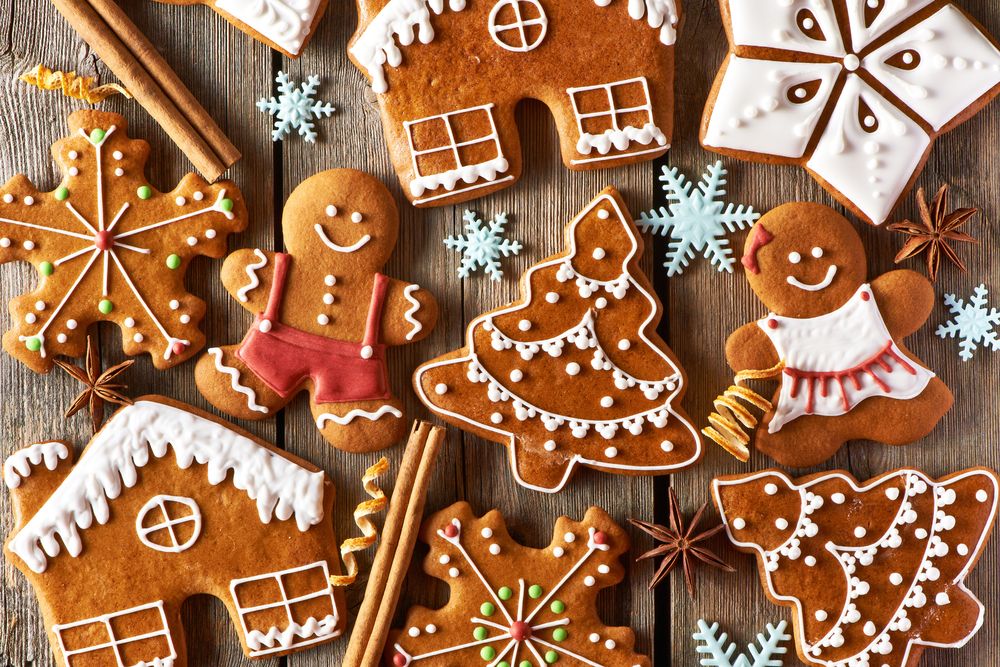 Christmas,Homemade,Gingerbread,Cookies,On,Wooden,Table