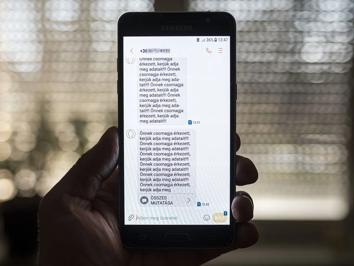 csaló, sms, link, hamis ling, adathalászat, lehúzás, átverés