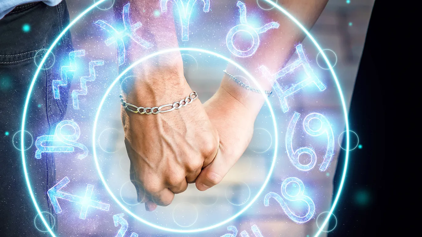 Horoscope,Concept,,Couple,Guy,And,Girl,On,The,Background,Of