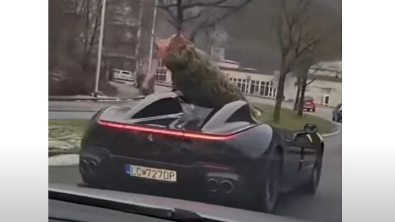 Ferrarival vitte haza a karácsonyfát - Videó