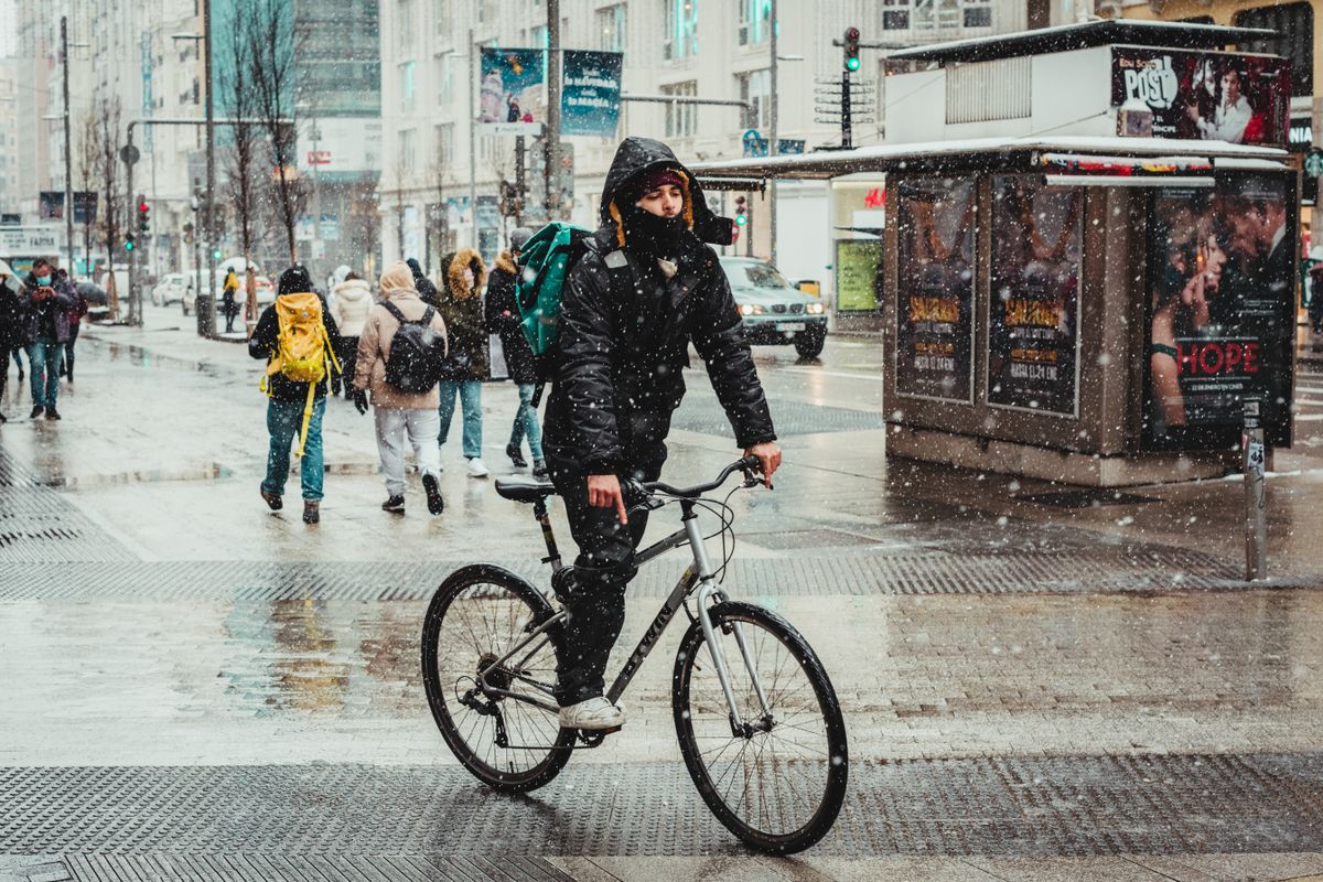 tél,kerékpár,bicikli,bringa,hó,járda
