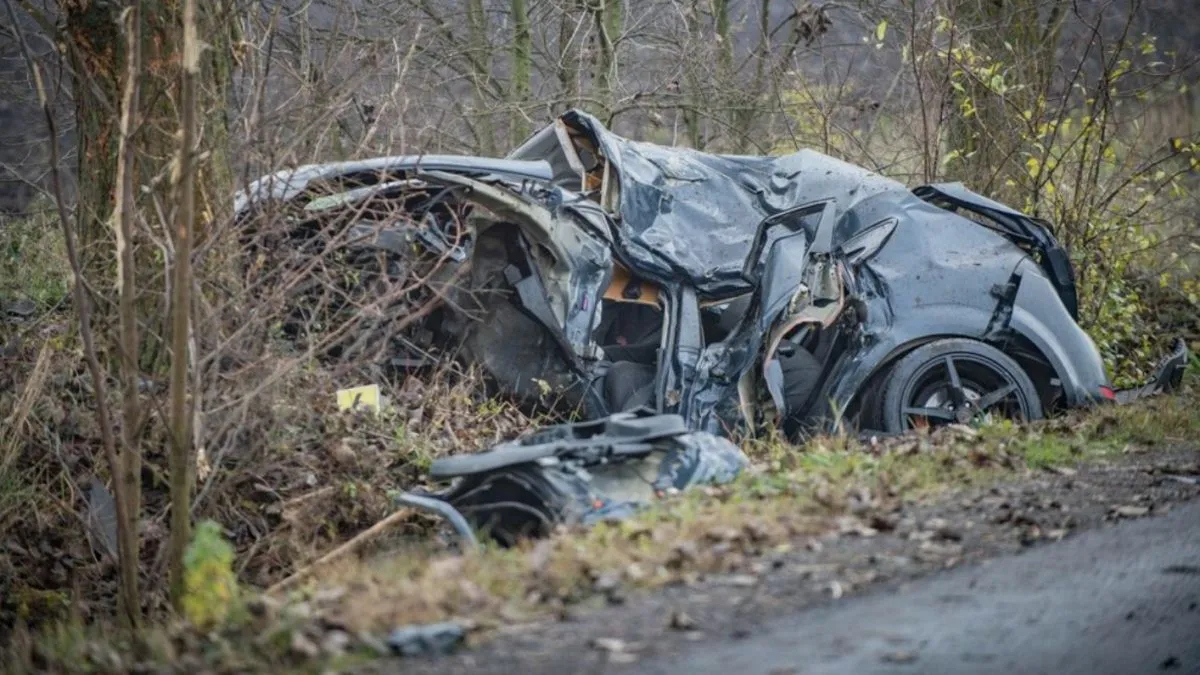 Az Ebesnél történt halálos baleset roncsa.