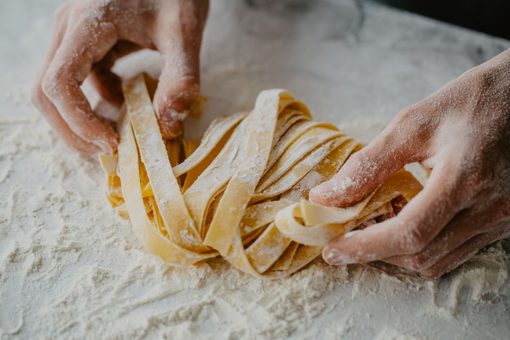 Closeup,Of,Process,Of,Making,Cooking,Homemade,Pasta.,Chef,Make
