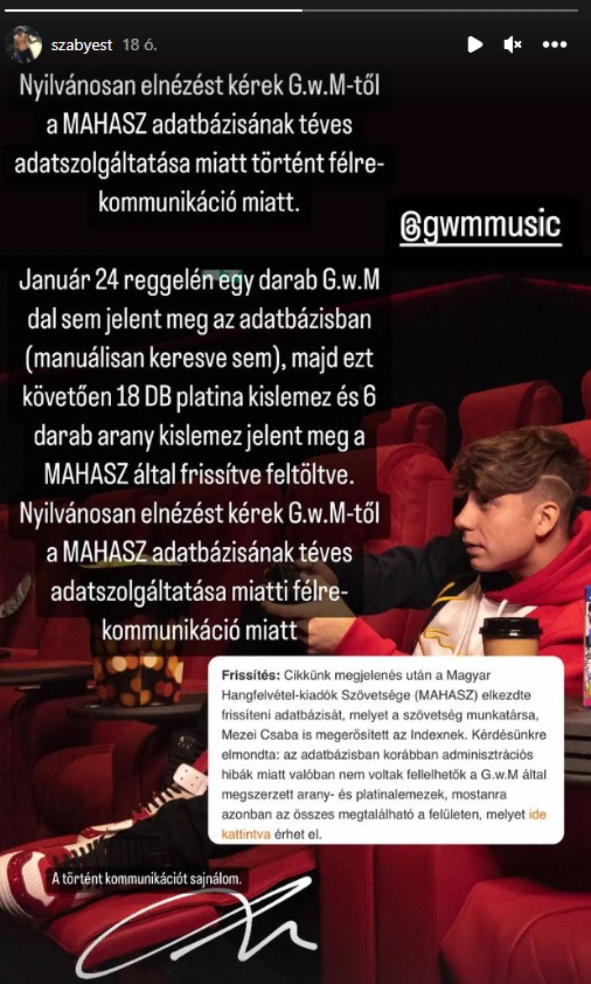 Szabyest Instagram sztori, G.w.M