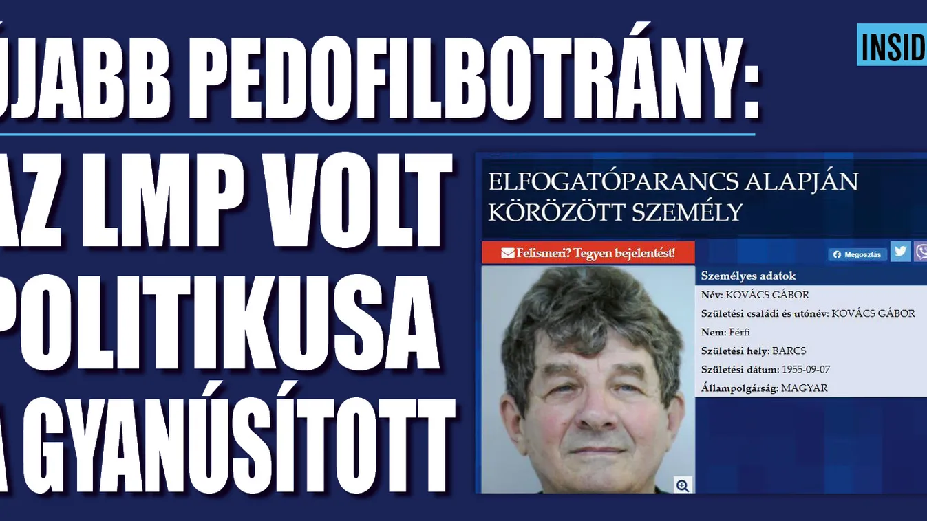 Újabb pedofilbotrány: az LMP volt politikusa a gyanúsított