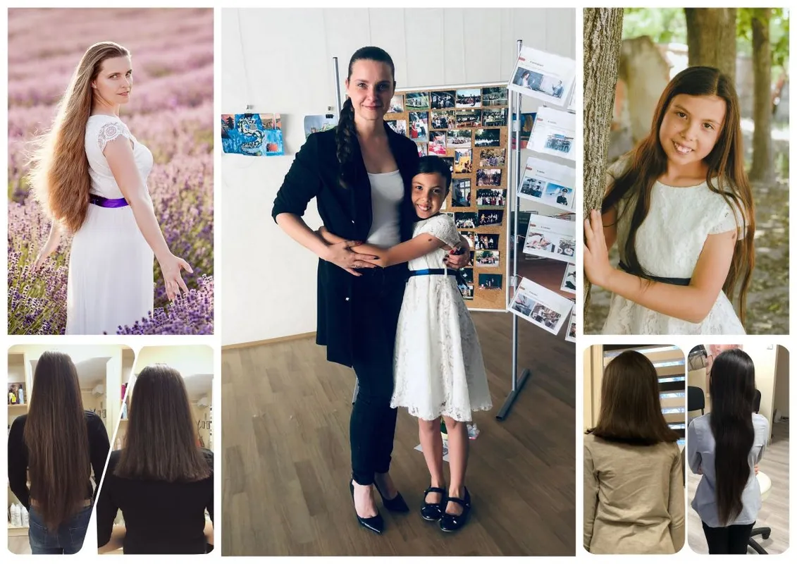 Lantos Viktória és Katalin a fodrászat előtt és után