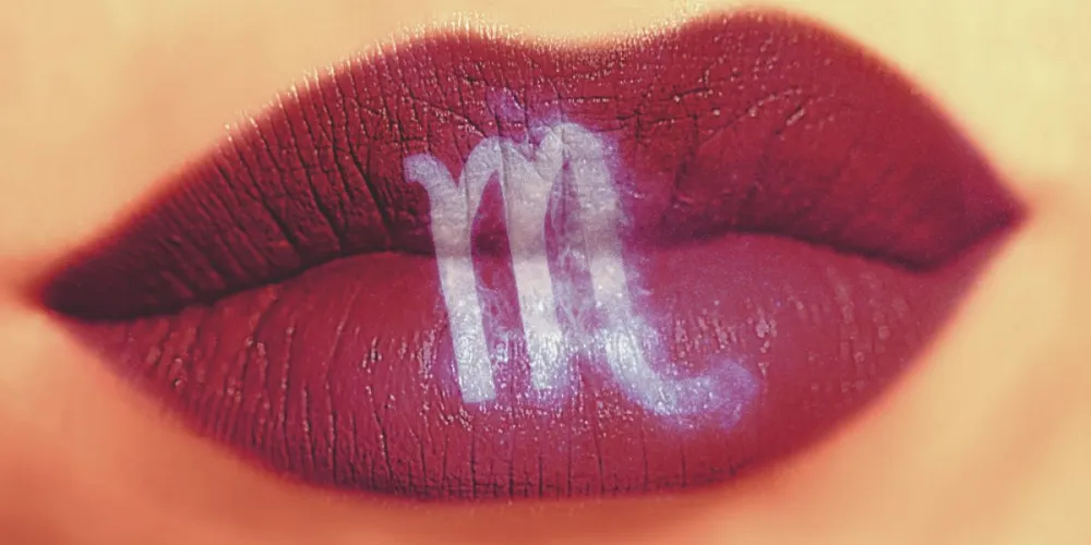 Trendy,Creative,Lip,Makeup.,Closeup,Shiny,Glossy,Lips,With,Scorpio