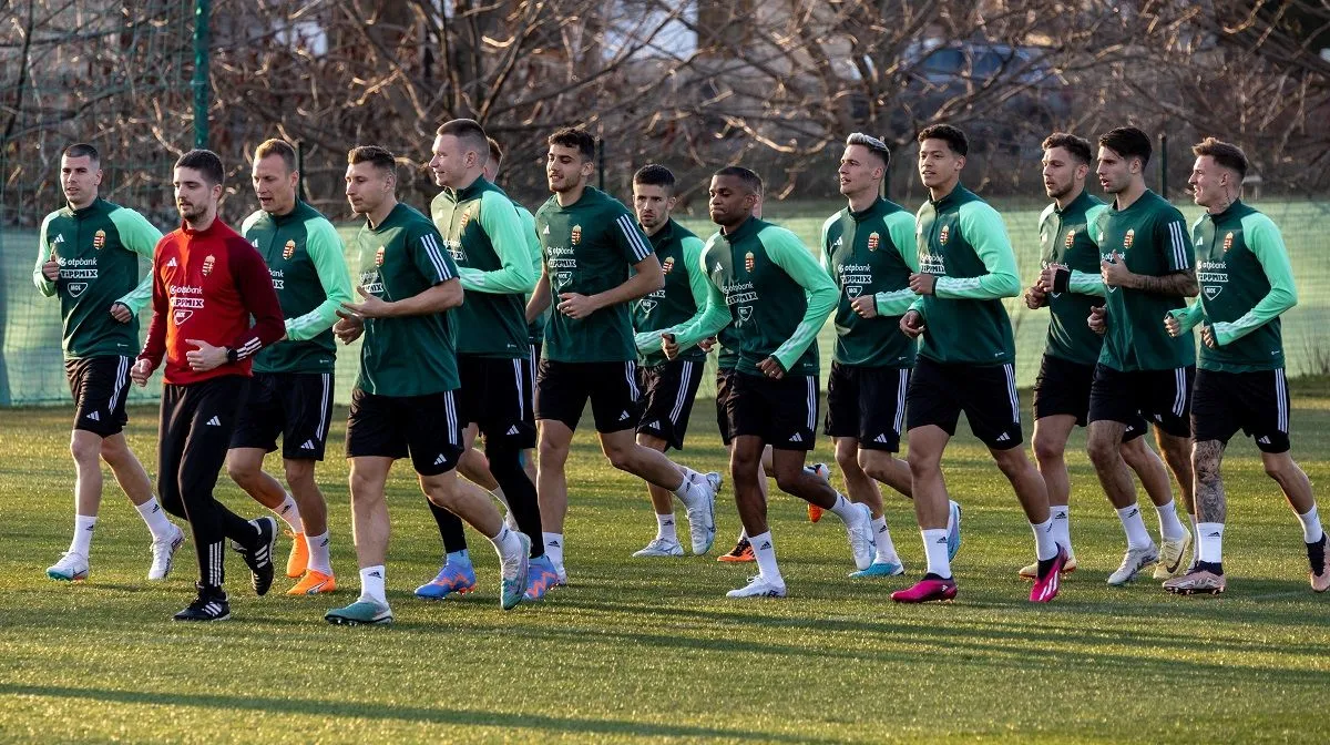 A magyar válogatott edzése Telkiben