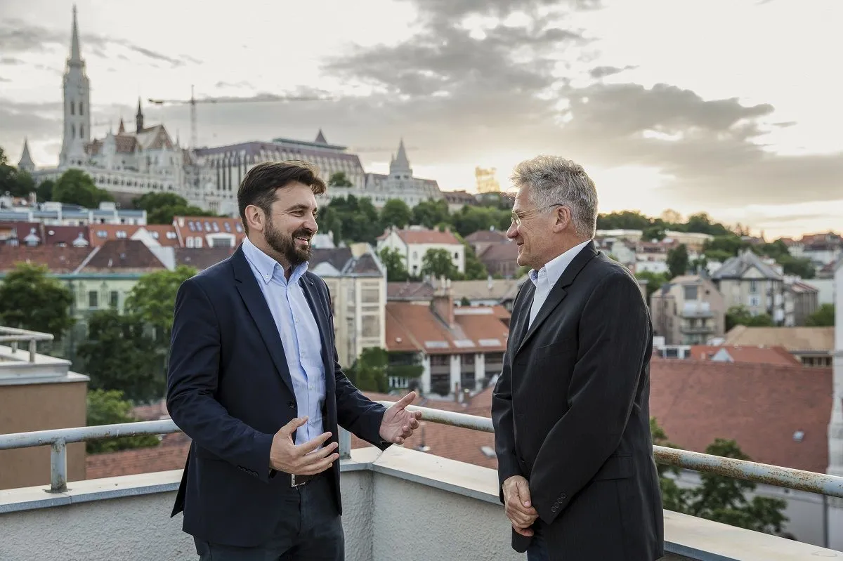 Bölöni László (jobbra) és Kollarik Tamás, a film ötletgazdája és társrendezője