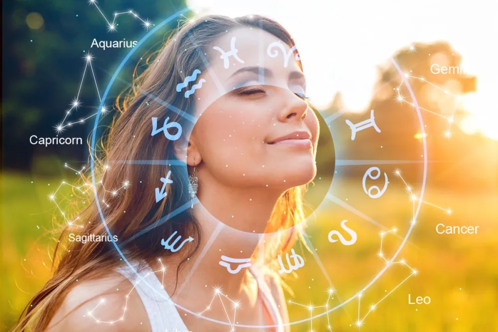 Astrology,,Twelve,Zodiac,Signs,And,Beautiful,Woman