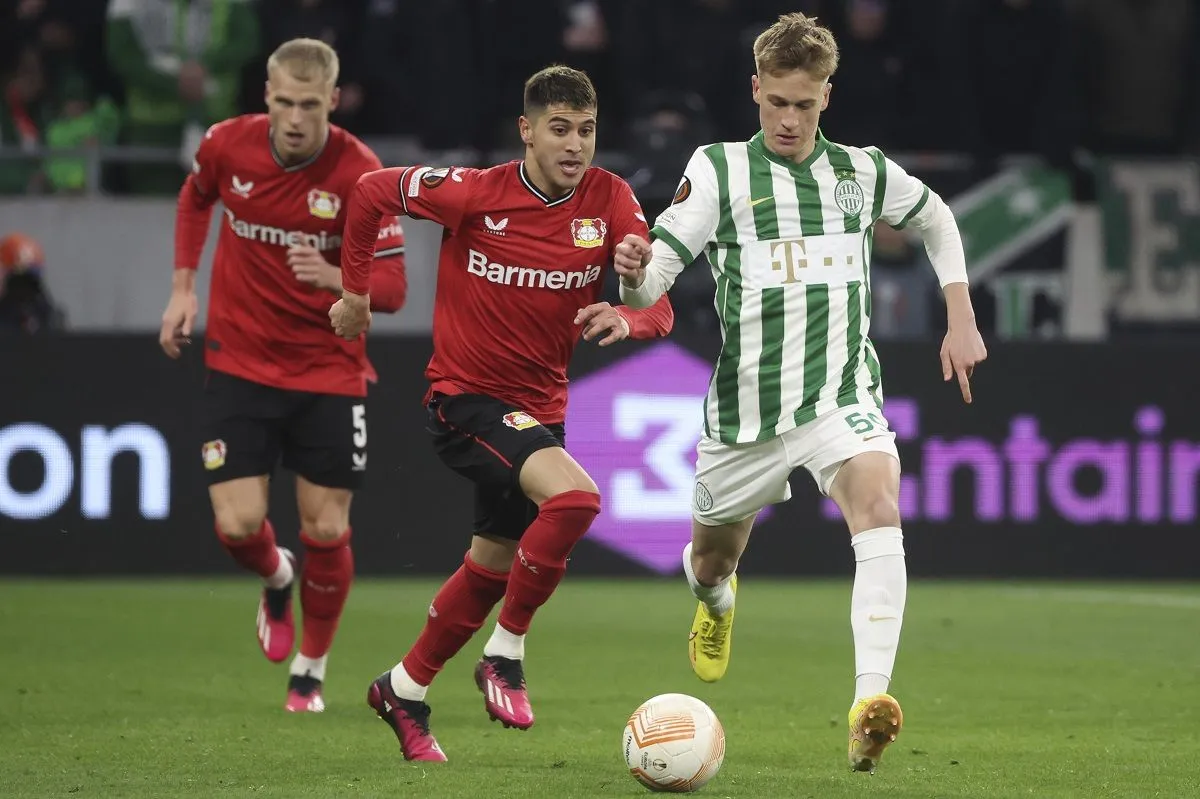 Manner Balázs (jobbra) nem izgult a Leverkusen sztárjai ellen, 50 ezer néző előtt sem