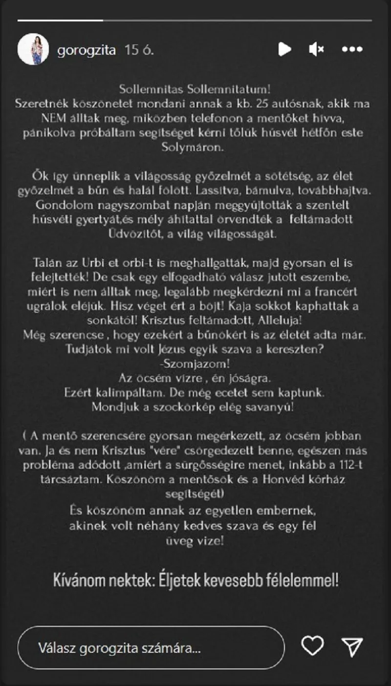 Görög Zita, instagram, kiakadás