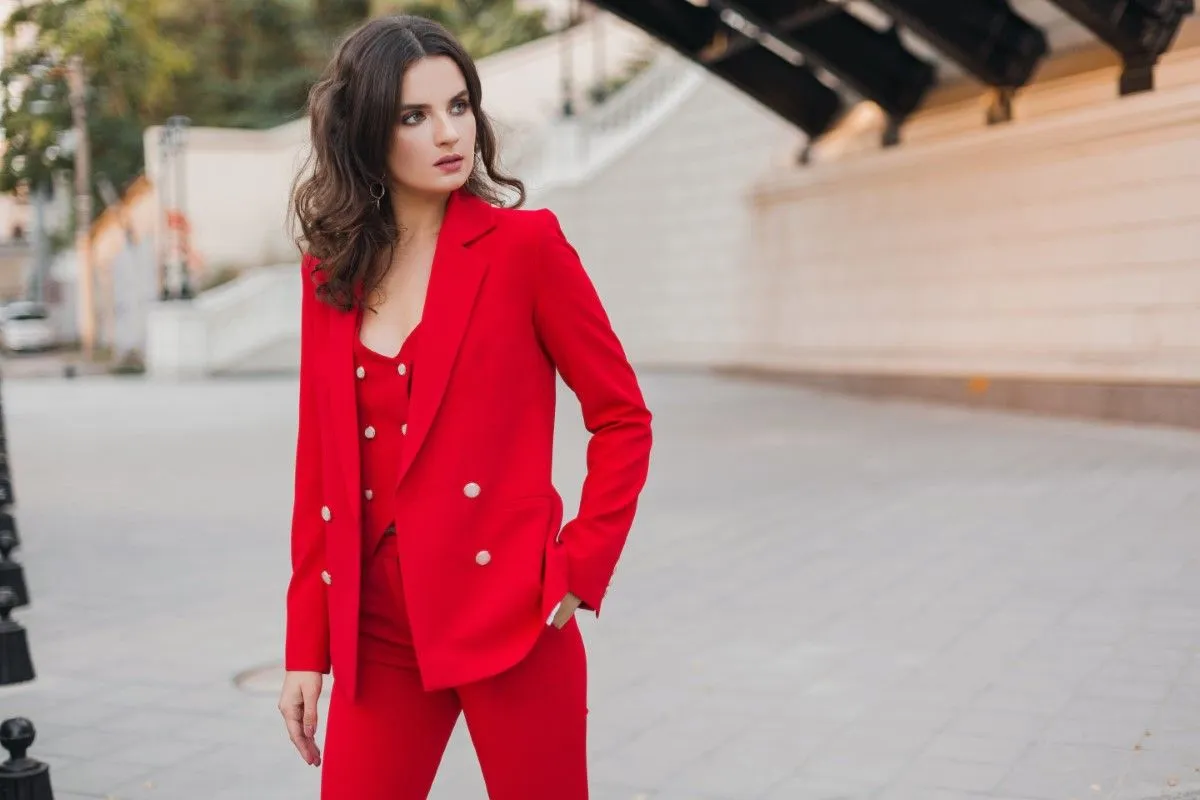 stylish woman walking in street