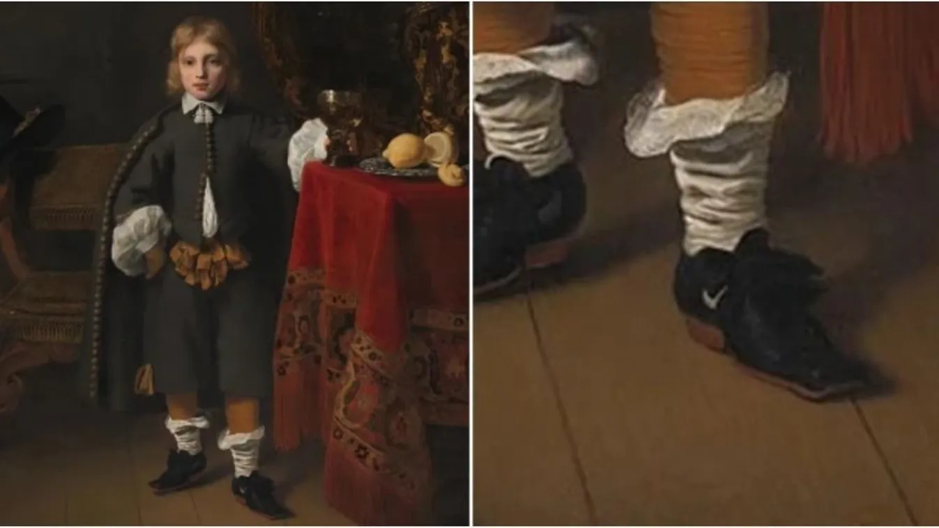 Mégis létezik az időutazás? Nike cipőt fedeztek fel a látogatók egy 17. századi festményen
