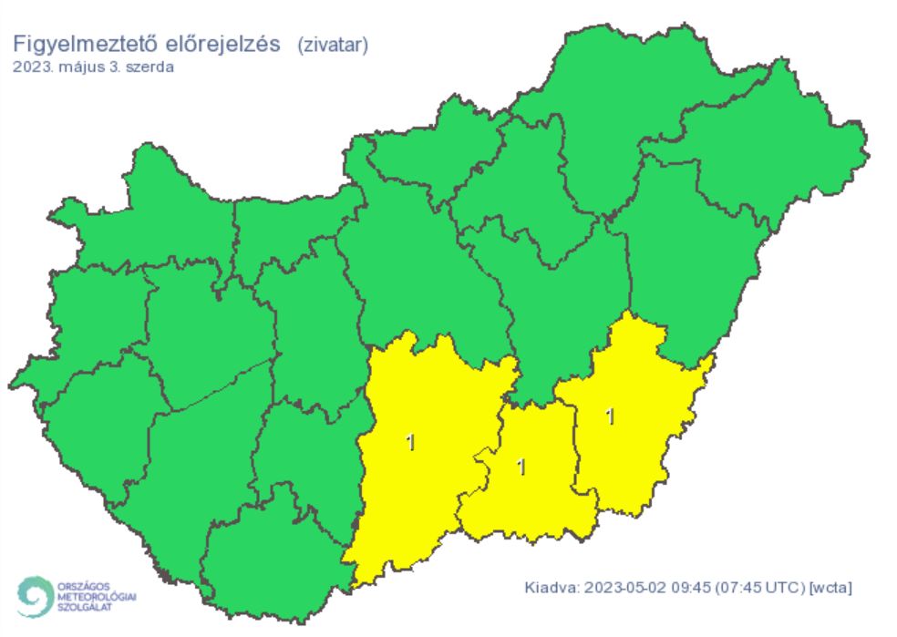 Időjárás zivatar eső