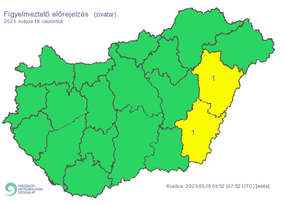 Időjárás eső riasztás